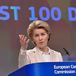 European Commission President Ursula von der Leyen delivers a speech at the EU headquarters in Brussels on March 9, 2020. (Photo by JOHN THYS / AFP)
