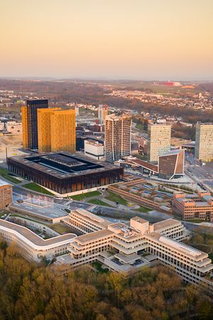 Coronavirus - Leere Plätze - Luxemburg - Lost City - Drone  - Plateau du Kirchberg -   Foto: Pierre Matgé/Luxemburger Wort