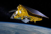 HANDOUT - 20.10.2020, ---: Der Erdbeobachtungssatellit Sentinel-6 Michael Freilich schwebt mit ausgefahrenen Solarpaneelen im Orbit über der Erde undatierte Illustration). Der Satellit scannt innerhalb von zehn Tagen 95 Prozent der globalen Meeresoberfläche - aus einer Höhe von mehr als 1300 Kilometern mit einer Genauigkeit unter einem Millimeter.      (zu dpa "Genauer Blick auf die Meere aus weiter Entfernung - Satellitenstart") Foto: NASA/dpa - ACHTUNG: Nur zur redaktionellen Verwendung und nur mit vollständiger Nennung des vorstehenden Credits +++ dpa-Bildfunk +++
