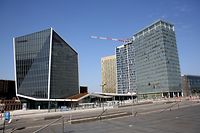 Lokales, Kirchberg ist leer, Place de l’Europe, Avenue J-F Kennedy, Foto: Chris Karaba/Luxemburger Wort 