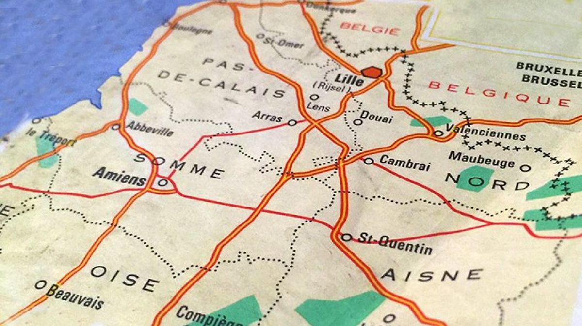 Map of the Hauts-de-France region of France