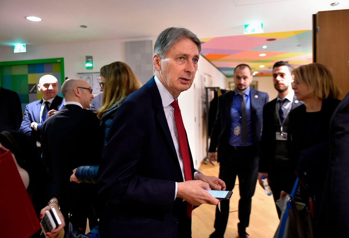 Britain's Chancellor of the Exchequer Philip Hammond arrives prior to an Economic and Financial Affairs meeting at the EU headquarters in Brussels (AFP)