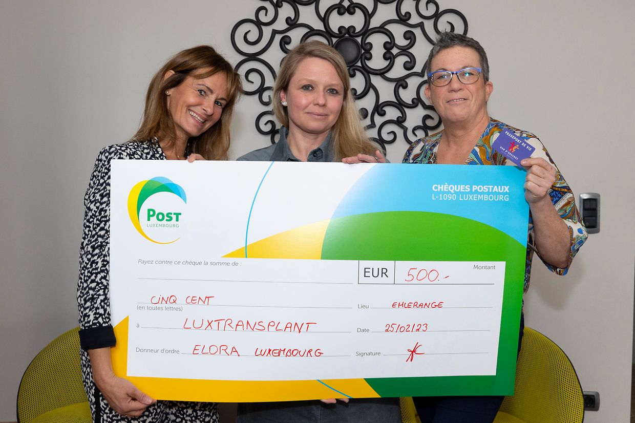 Remise de cheque de ELORA Luxembourg à Luxtransplant - Belvaux -  - 08/03/2023 - photo: claude piscitelli