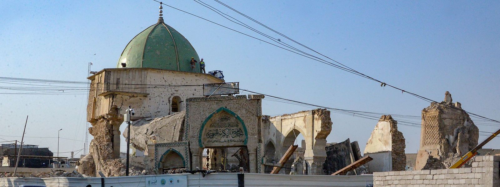 La mosquée Al-Nuri de Mossoul, où Abu Bakr al-Baghdadi s'est adressé à ses fidèles peu de temps avant la libération de la région en 2017
