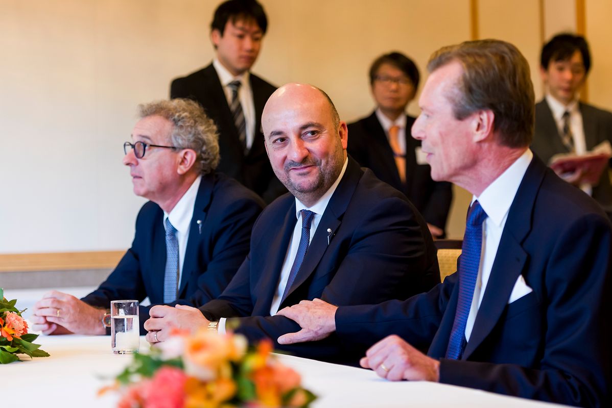 Großherzog Henri mit Vizepremier Etienne Schneider und Finanzminister Pierre Gramegna.