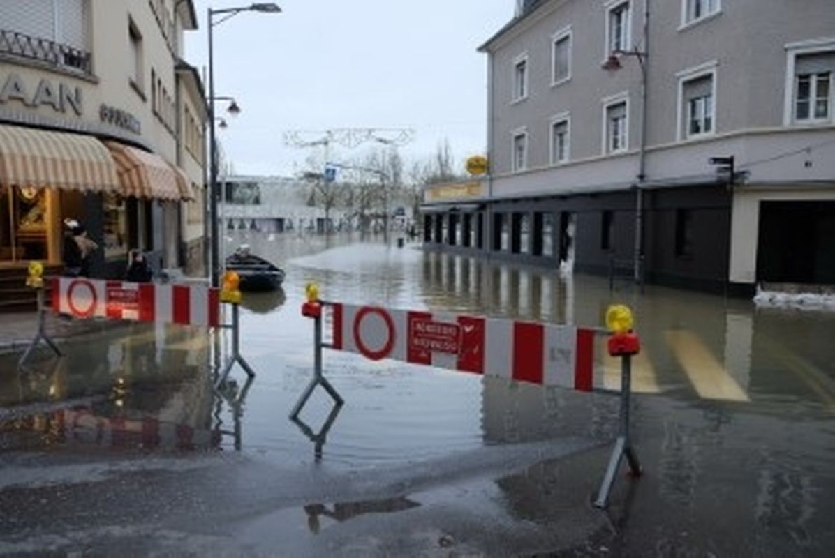 Das Hochwasser in Remich am Sonntagmorgen.