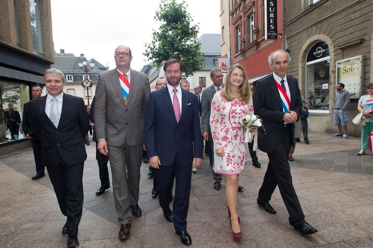 13.07.14 Visite LL.AA.RR le Grand-Duc Heritier et la Grande Duchesse Heritiere Nordstad,ici:Ettelbruck. Foto:Gerry Huberty