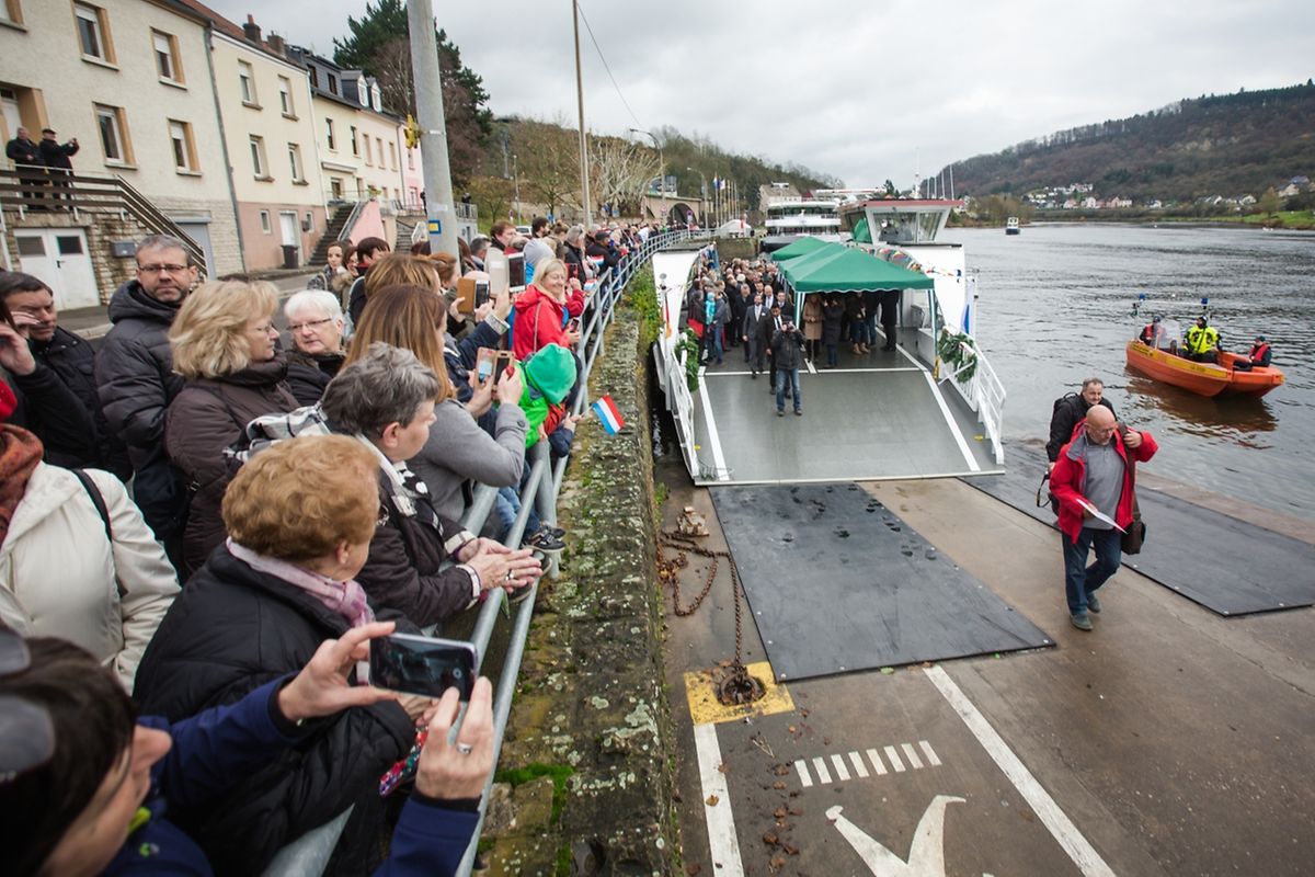 Schiffstaufe der neuen Elektro-Fähre “Sankta Maria II“.
