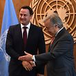 Xavier Bettel reçu au siège de l'ONU par António Guterres, le secrétaire général des Nations unies. 