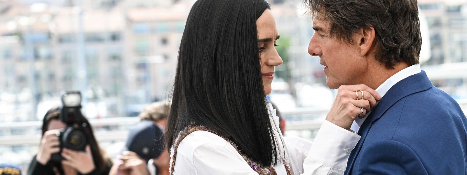 Tom Cruise und Jennifer Connelly beim Photocall für den Film "Top Gun : Maverick" in Cannes.