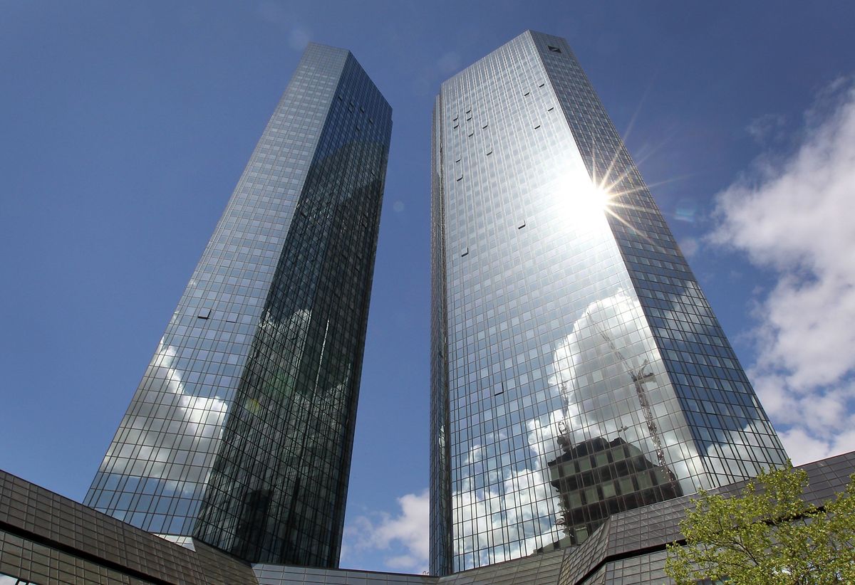 The towers of Germany's Deutsche Bank in Frankfurt Photo: AFP