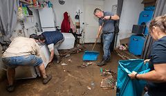 Hochwasser nach Starkregen , Ernzen  , Fiels , Aufräumarbeiten Foto:Guy Jallay/Luxemburger Wort