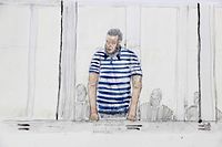 This court-sketch made on September 12, 2022, shows defendant Salah Abdeslam during the opening of the preliminary hearing in trial of suspects in the March 2016 jihadist attacks, in Brussels, on September 12, 2022. - On the morning of March 22, 2016, Islamic State suicide bombers struck Brussels airport and metro, killing 32 people and injuring hundreds in the symbolic heart of Europe. On September 12, 2022, the Brussels court will hold preliminary hearings in the trial of 10 people accused over the worst attacks in Belgium's post-war history, including Salah Abdeslam, the so-called "10th man" of the November 2015 Paris attacks. (Photo by Benoit PEYRUCQ / AFP) / ----IMAGE RESTRICTED TO EDITORIAL USE - STRICTLY NO COMMERCIAL USE-----