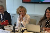Beschäftigungsminister Dan Kersch, Adem-Direktorin Isabelle Schlesser und die beigeordnete Direktorin Gaby Wagner stellten am Dienstag den Jahresbericht der Adem vor. 