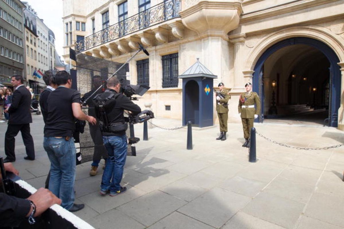 Tournage du documentaire dans le palais grand-ducal, les 25 et 26 avril 2014