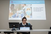 WI,Vorstellung Pressekonferenz Quality of Work Index.Nora Back, Foto: Gerry Huberty/Luxemburger Wort