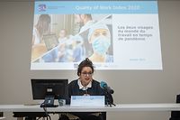 WI,Vorstellung Pressekonferenz Quality of Work Index.Nora Back, Foto: Gerry Huberty/Luxemburger Wort