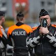 Controle de la Vitesse par la Police Grand Ducale, pour la campagne (we) Control your speed, a Alzingen, Luxembourg, 16 Avril 2015. Photo: Chris Karaba