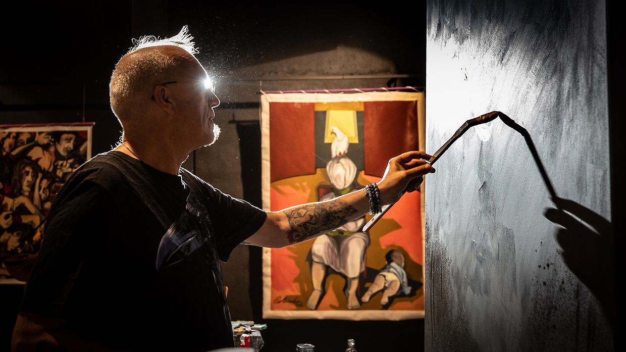 Action Painting Marco Weiten - espace H2O - Differdange -  - 24/09/2020 - photo: claude piscitelli