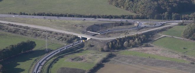 Der Bypass Hellingen der Saarautobahn.