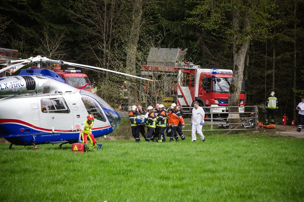 Auch der Rettungshelikopter war vor Ort. 
