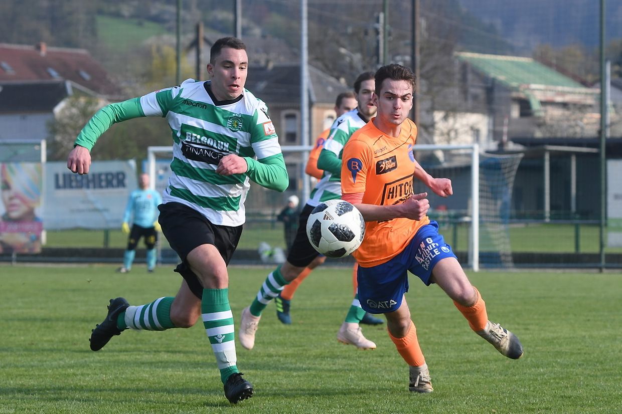 Jordan Sakhri (Steinfort) tente de s'imposer au côté de Vic Moruzz (Lorentzweiler).