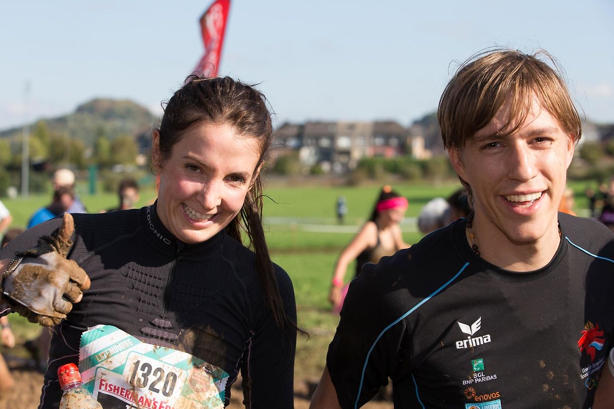 2014: Ungewöhnliche Teilnehmer - das Prinzenpaar im Oktober beim Strongmanrun in Differdingen.