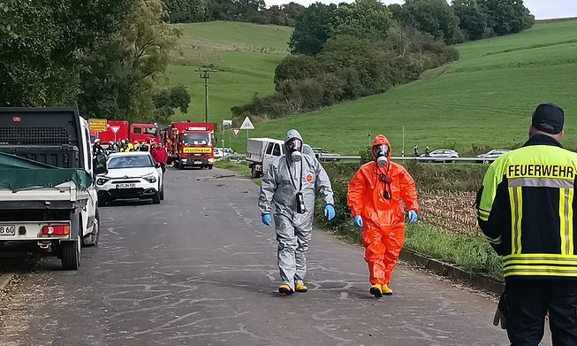 Fire brigades from both countries were at the site of the gas leak on Wednesday
