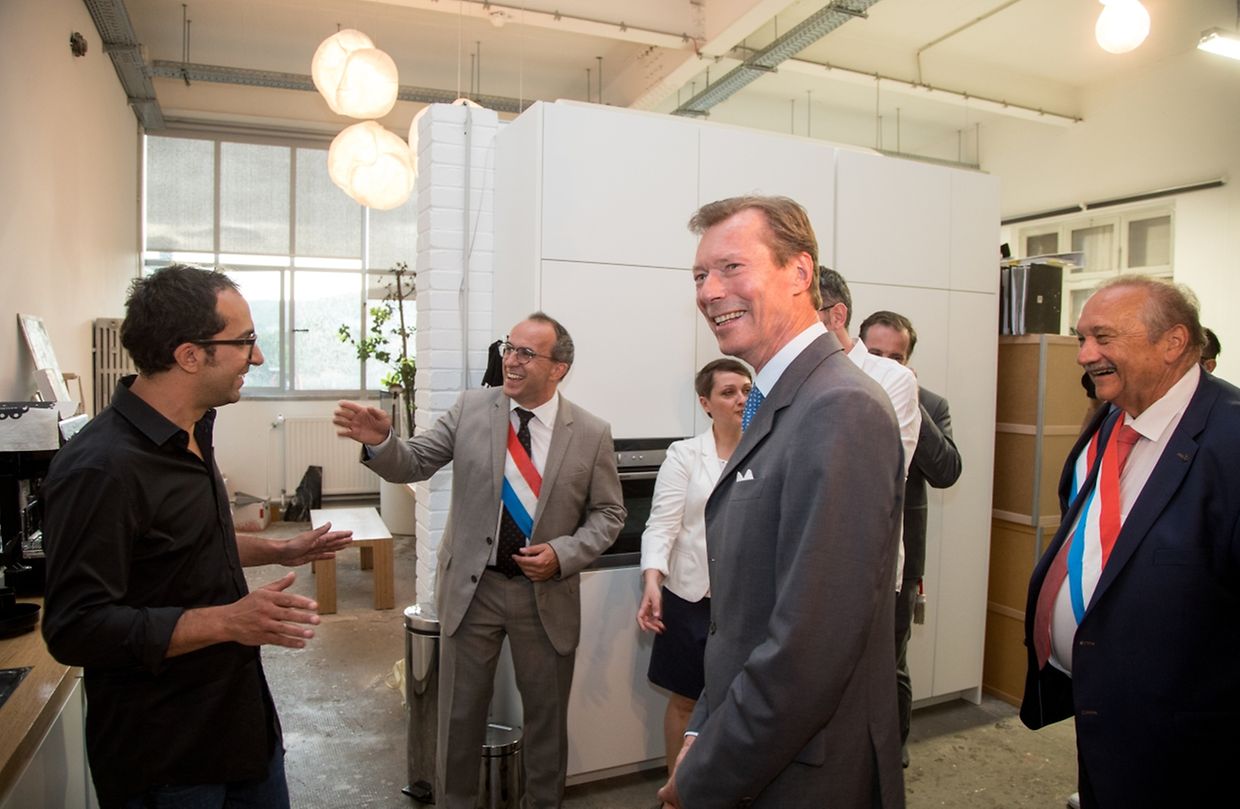 Großherzog Henri zu Gast im Creative Hub 1535° in Differdingen.