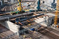 chantier pont Jean-Pierre Buchler - Luxembourg - Ville -  - 20/03/2021 - photo: claude piscitelli