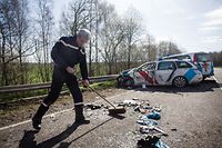 Collision entre deux voitures de police - Weiswampach - Photo :  Pierre Matgé