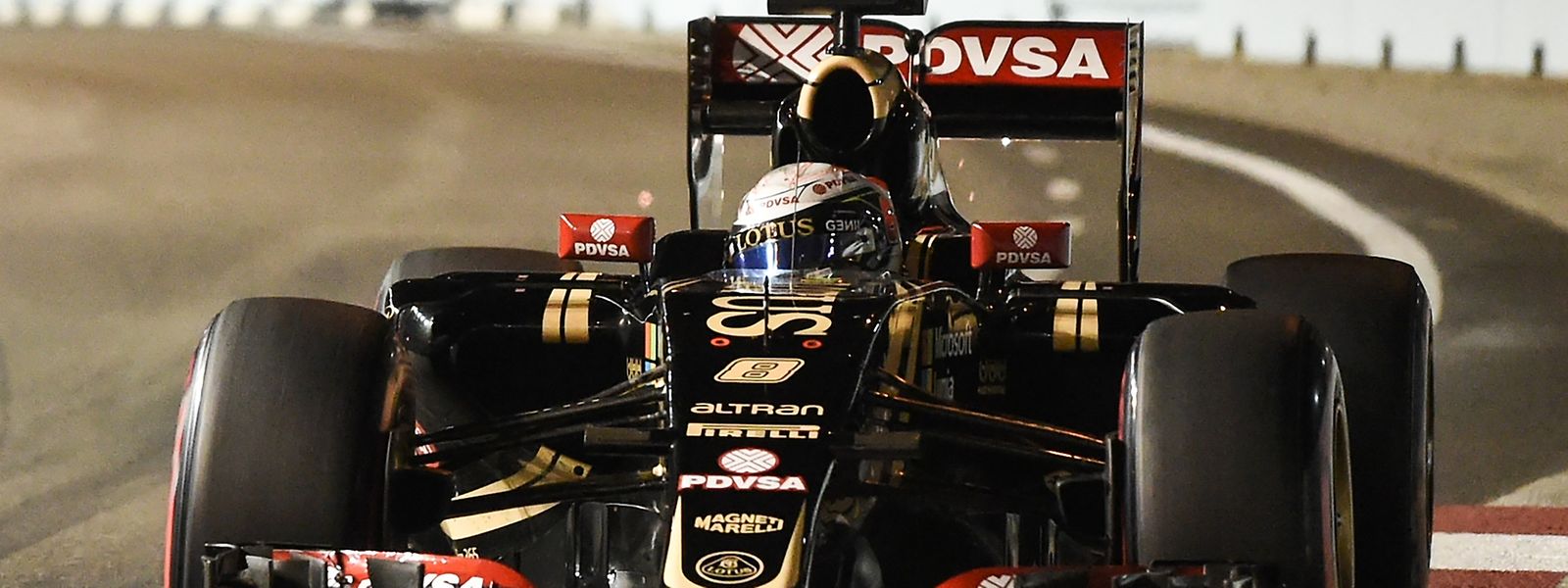 Der Franzose Romain Grosjean am vergangenen Wochenende im Lotus-Boliden beim Grand Prix von Singapur.