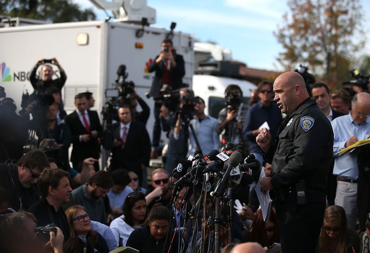 Polizeichef Jarrod Burguan trat am Donnerstag vor die Presse.