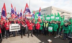 IPO , Wandhaff , Centrale Cactus , Manif Gewerkschaften OGBL und LCGB , Kollektivvertragsverhandlungen , Foto: Guy Jallay/Luxemburger Wort