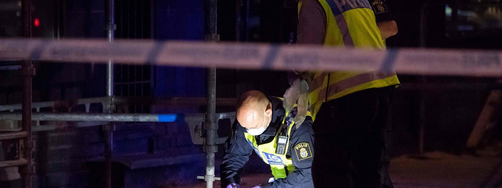 Die Spurensicherung der schwedischen Polizei bei der Arbeit.