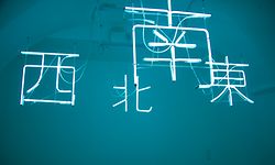 13.6.2018 Luxembourg, ville, Gallery Nosbaum&Reding, Expo Su-Mei-Tse, Dong, Xi, Nan, Bei 2016, installation néon  photo Anouk Antony