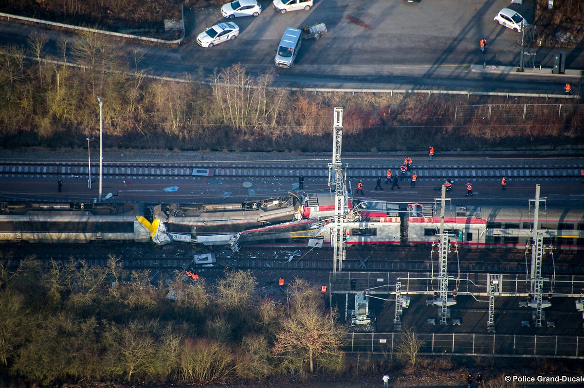 Vue aérienne de la collision