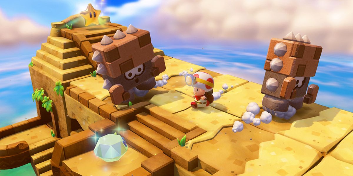Der kleine Pilz Toad, bekannt als Kompagnon von Mario und Luigi, muss in «Captain Toad: Treasure Tracker» allerlei Rätsel lösen und übellaunige Gegner umschiffen.
