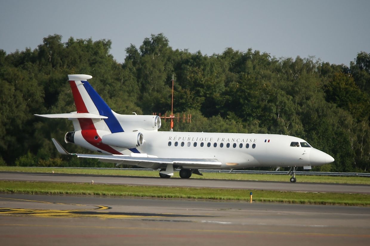 Arrivée du président de la République française, Emmanuel Macron au Findel 