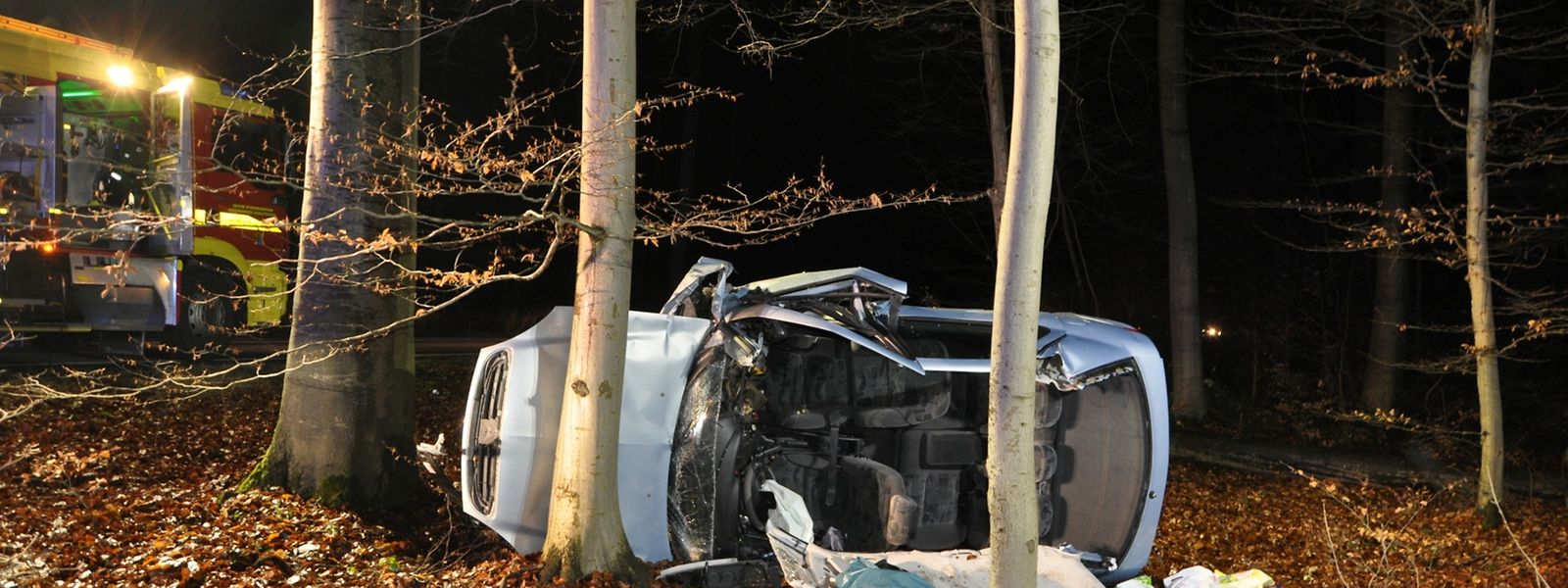 Die zwei Insassen des Unfallautos mussten aus dem Wrack geborgen werden. 