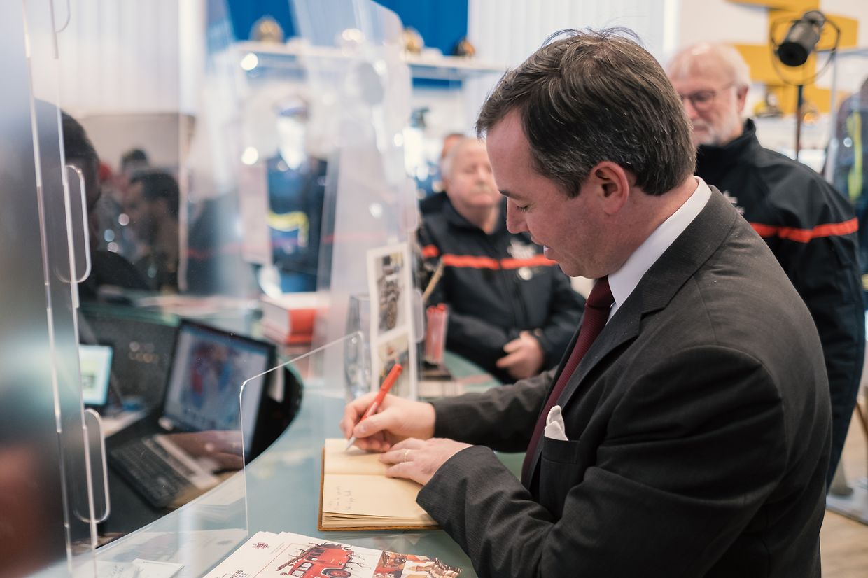 Visite de S.A.R. le Grand-Duc Héritier Guillaume au Pompjeesmusée an der Géitz  07.02.2023Wiltz, Rue GeetzPhoto: Commune de Wiltz / Ben Majerus