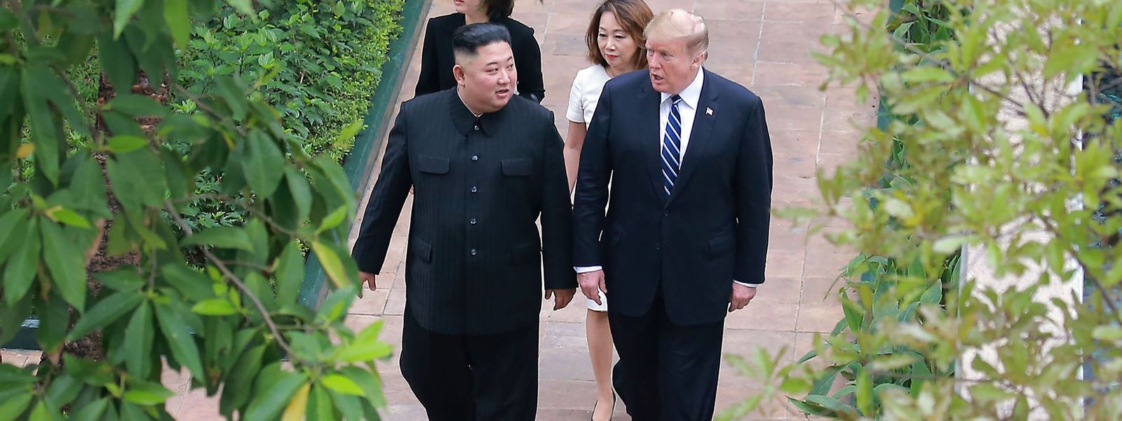 Kim und Trump beim Gipfel in Hanoi.