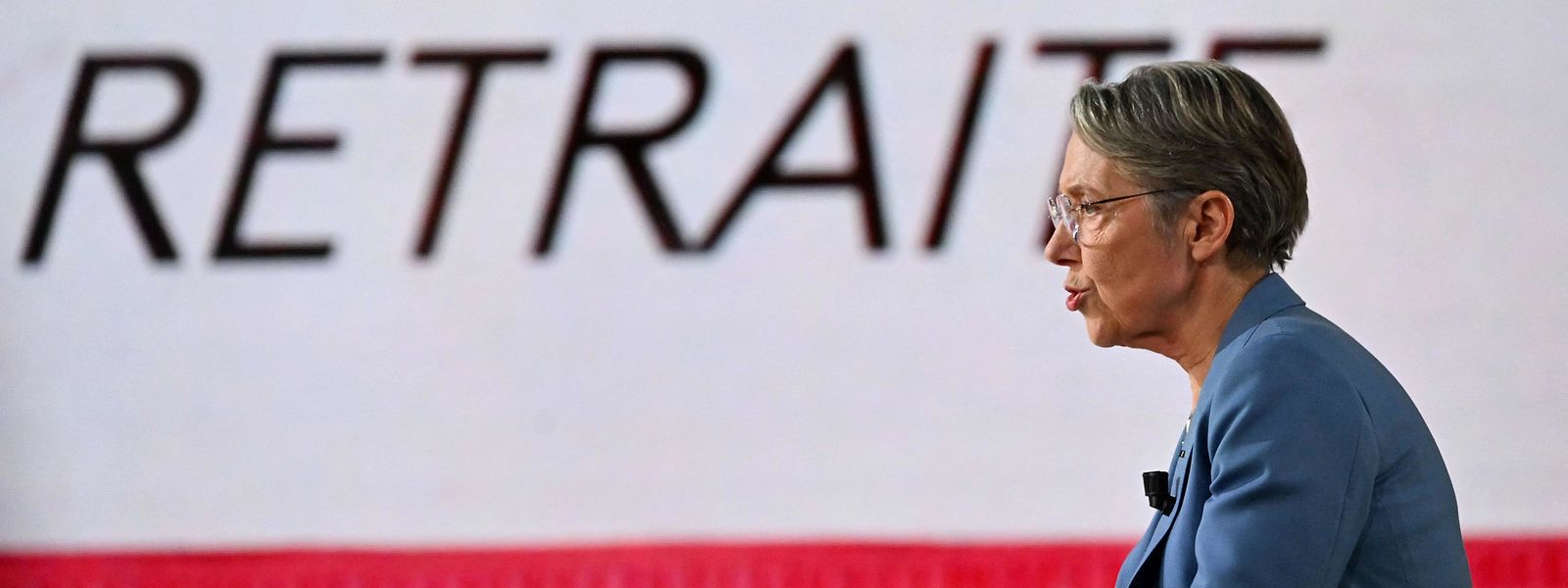 La Première ministre française Elisabeth Borne jeudi dernier, sur le plateau de l'émission politique de France 2 "L'Evénement", où elle a défendu la réforme des retraites.