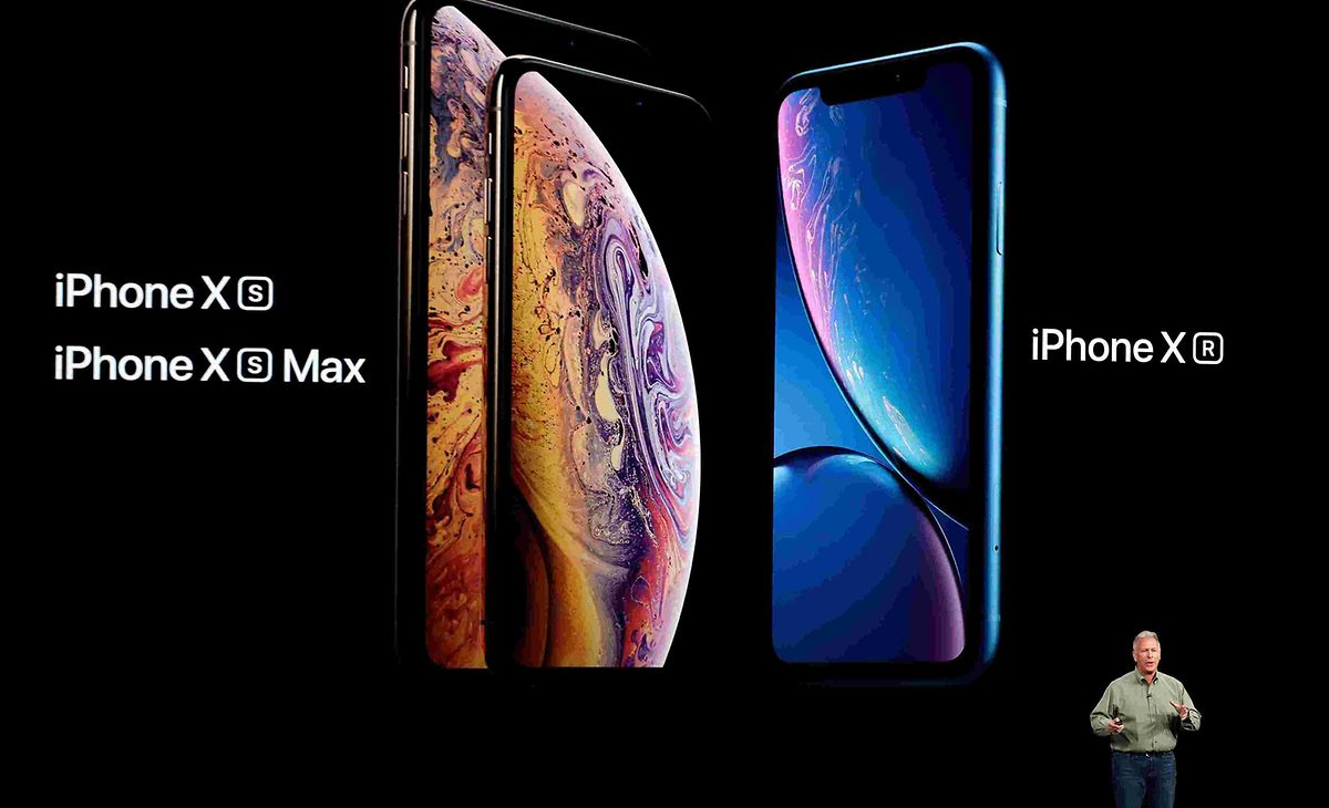 Phil Schiller, Apple's senior vice president of worldwide marketing, speaks about the new Apple iPhone XS, iPhone XS Max and the iPhone XR Photo: AFP