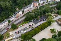 Lokales,Renaturierung der Petruss.Neu angelegter Parkplatz und archäologische Ausgrabungen.Foto: Gerry Huberty/Luxemburger Wort