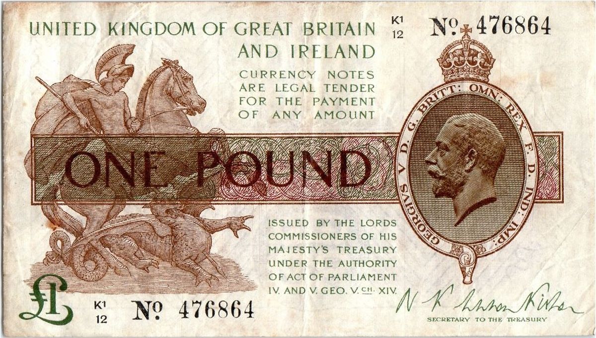 Diese Banknote zeigt George V., stammt aber nicht von der Bank of England.
