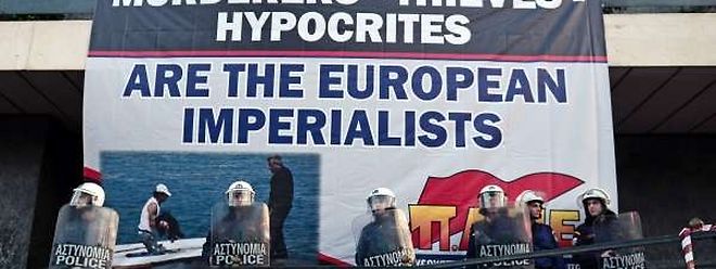 Im Vorfeld des Gipfels protestierten Demonstranten in Athen gegen die in ihren Augen "imperialistische" Politik der EU.
