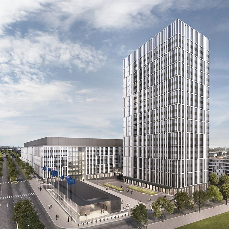 Das neue Gebäude soll sich in das moderne Stadtbild des Kirchbergs einfügen.