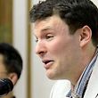 (FILES) This file photo taken on February 29, 2016 and released by North Korea's official Korean Central News Agency (KCNA) on March 1, 2016 shows US student Otto Frederick Warmbier (R), who was arrested for committing hostile acts against North Korea, speaking at a press conference in Pyongyang.  
South Korean President Moon Jae-In said June 20, 2017 that North Korea bears responsibility for the death of US student Otto Warmbier, and described its regime as irrational.Ahead of talks here next week with President Donald Trump, Moon said he hopes to engage North Korea in dialogue by the end of the year.
 / AFP PHOTO / KCNA / Handout / North Korea OUT / REPUBLIC OF KOREA OUT --- RESTRICTED TO EDITORIAL USE - MANDATORY CREDIT "AFP PHOTO / KCNA VIA KNS" - NO MARKETING NO ADVERTISING CAMPAIGNS - DISTRIBUTED AS A SERVICE TO CLIENTS

THIS PICTURE WAS MADE AVAILABLE BY A THIRD PARTY. AFP CAN NOT INDEPENDENTLY VERIFY THE AUTHENTICITY, LOCATION, DATE AND CONTENT OF THIS IMAGE. THIS PHOTO IS DISTRIBUTED EXACTLY AS RECEIVED BY AFP. ---EDITORS NOTE--- RESTRICTED TO EDITORIAL USE - MANDATORY CREDIT "AFP PHOTO/KCNA VIA KNS" - NO MARKETING NO ADVERTISING CAMPAIGNS - DISTRIBUTED AS A SERVICE TO CLIENTS