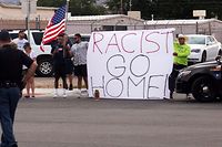 Proteste in El Paso, Texas, gegen den Besuch von US-Präsident Donald Trump am 7. August 2019.